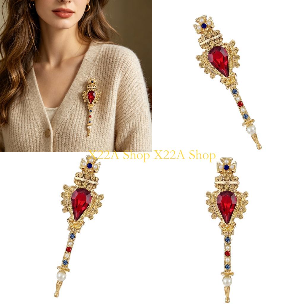 Unique Women'S Formal Wear - Broche varinha mágica retrô com pérolas,