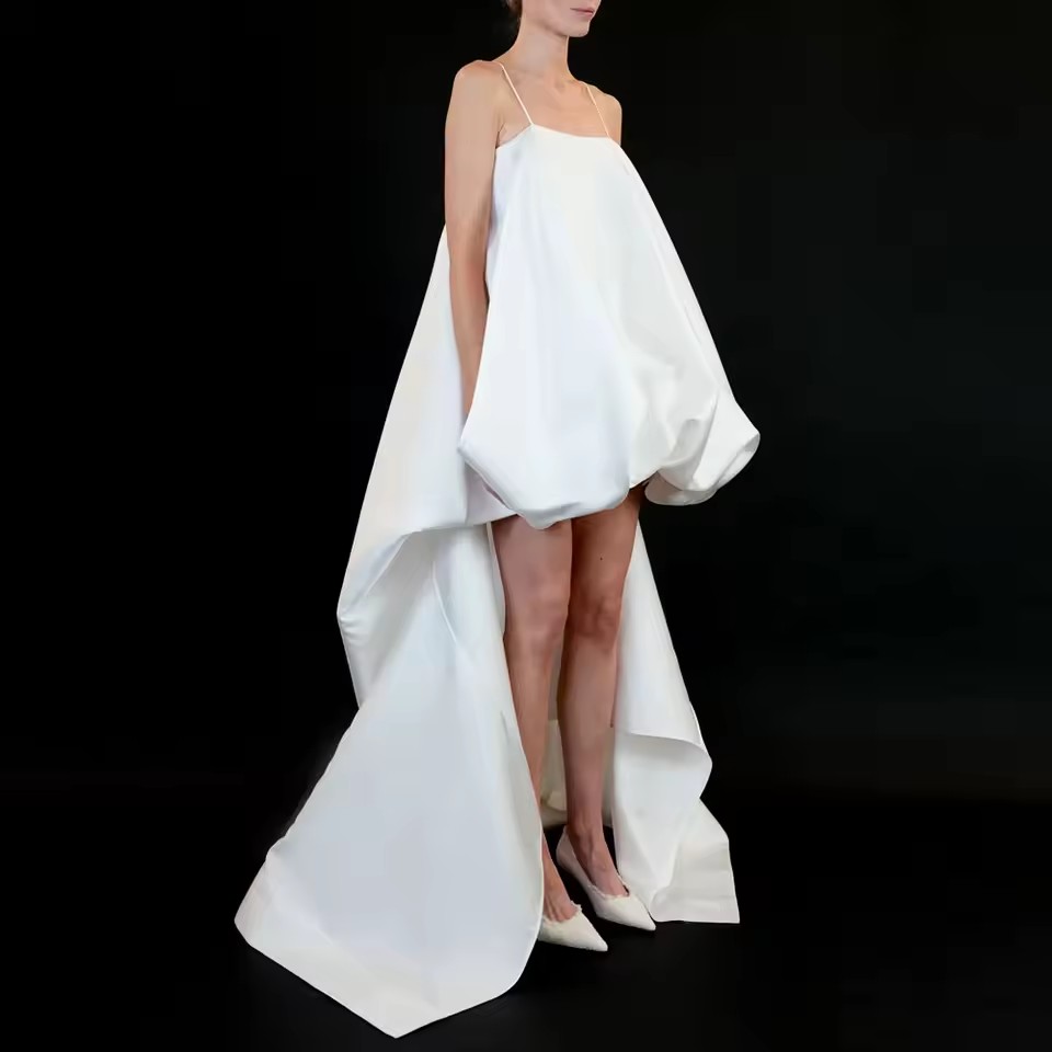 Unique Women'S Formal Wear - Vestido Maxi Branco de Design Exclusivo