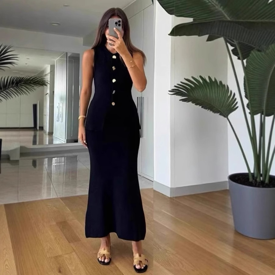 Women'S Formal Day Wear - Top bodycon sem mangas com gola