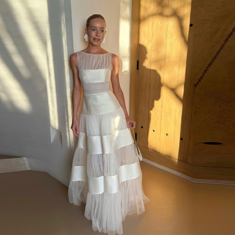 Women'S Formal Dinner Wear - Vestido Longo Maxi de Luxo em