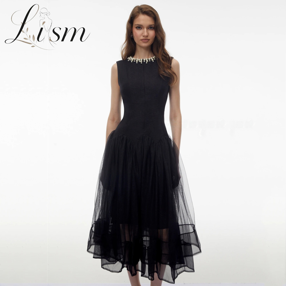 Women'S Formal Dinner Wear - Vestido de Festa Lism Deslumbrante Preto
