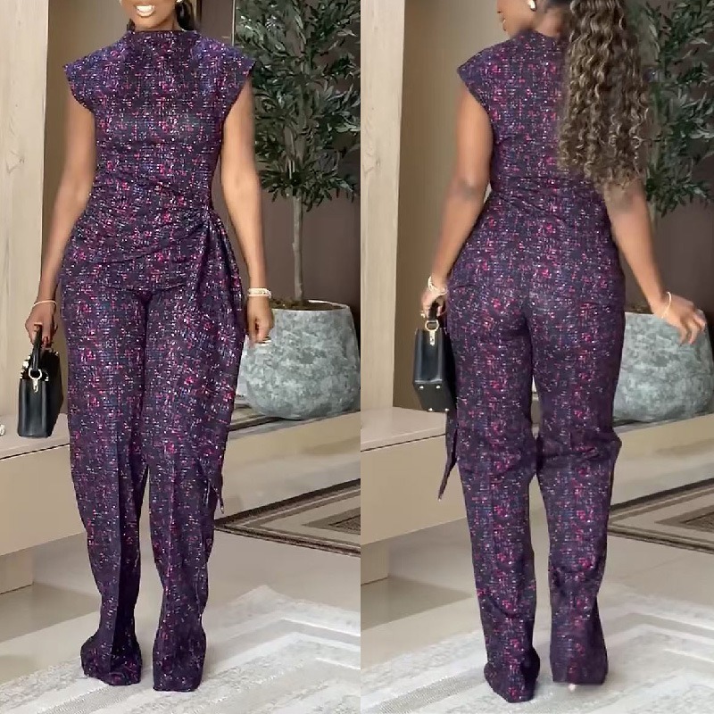 Women'S Formal Wear Pants - Conjunto Elegante Feminino com Estampa Africana