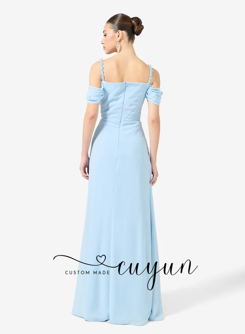 Cuyun personalizado céu azul f - Women'S Formal Dinner Wear avaliação e preço