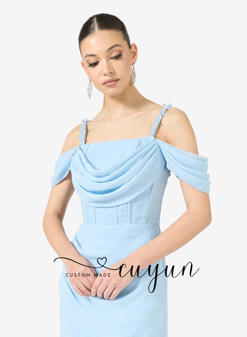 Cuyun personalizado céu azul f - Women'S Formal Dinner Wear avaliação e preço