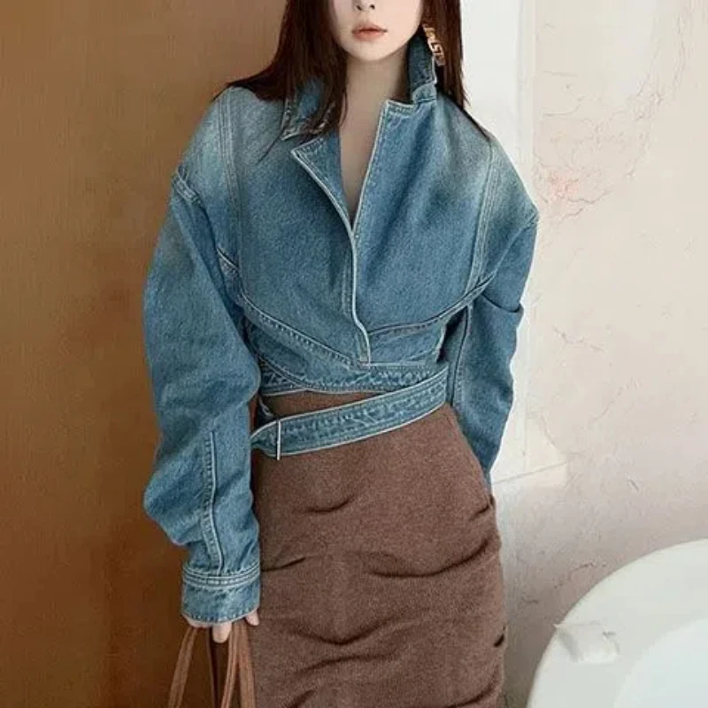Azul lavado retro denim jaquet - Unique Women'S Formal Wear avaliação e preço