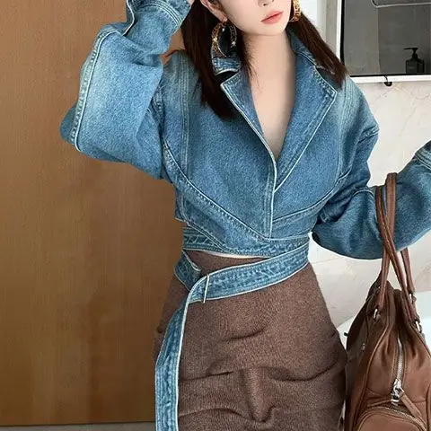 Azul lavado retro denim jaquet - Unique Women'S Formal Wear avaliação e preço