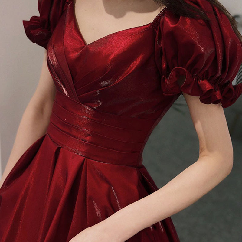 Vestido feminino de manga curt - Women'S Formal Dinner Wear avaliação e preço