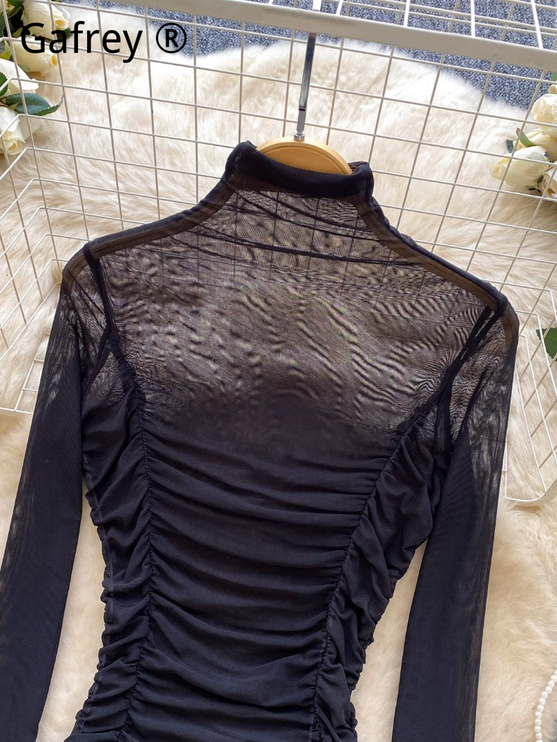 Body Sexy Cinza de Malha Franz - Turtleneck Bodysuit Office avaliação e preço
