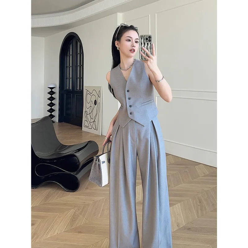 Conjunto de Calças de Perna La - Women Formal Wear Set avaliação e preço