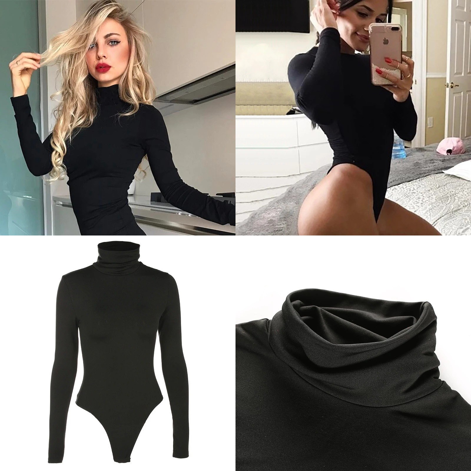 Body de Gola Alta Feminino Man - Turtleneck Bodysuit Office avaliação e preço