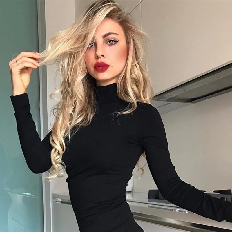 Body de Gola Alta Feminino Man - Turtleneck Bodysuit Office avaliação e preço
