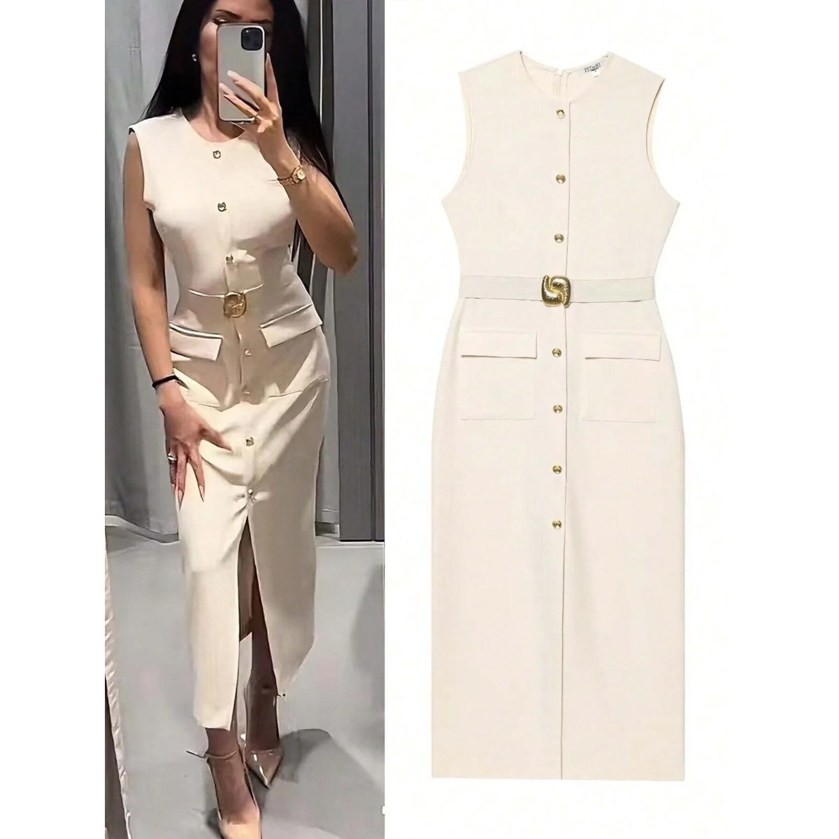 Vestido Feminino Sem Mangas co - Women'S Formal Dinner Wear avaliação e preço