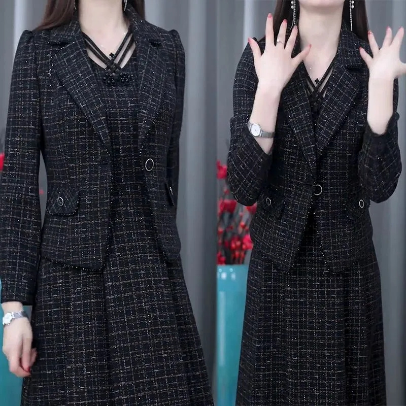 Casaco blazer elegante high-en - Women Formal Wear Set avaliação e preço
