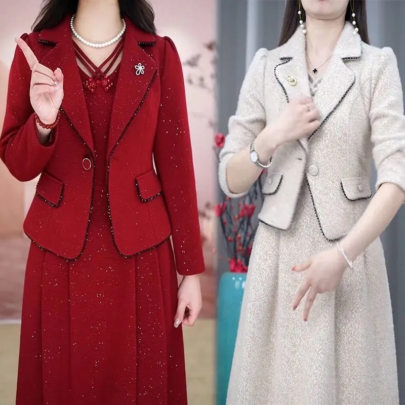 Casaco blazer elegante high-en - Women Formal Wear Set avaliação e preço